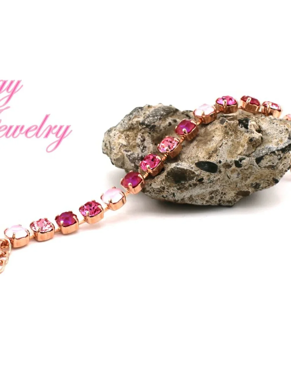 Raspberry Blush Tennis Bracelet Created with Crystals by Swarovski®, Rose Gold